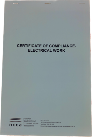 Certificate Of Compliance Electrical Work Book - NECA CCEW
