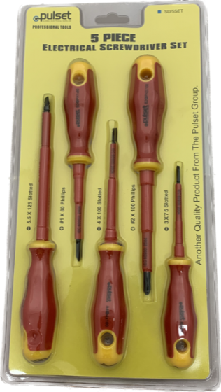 1000V INSULATED ELECTRICAL SCREWDRIVER SET 5PCS