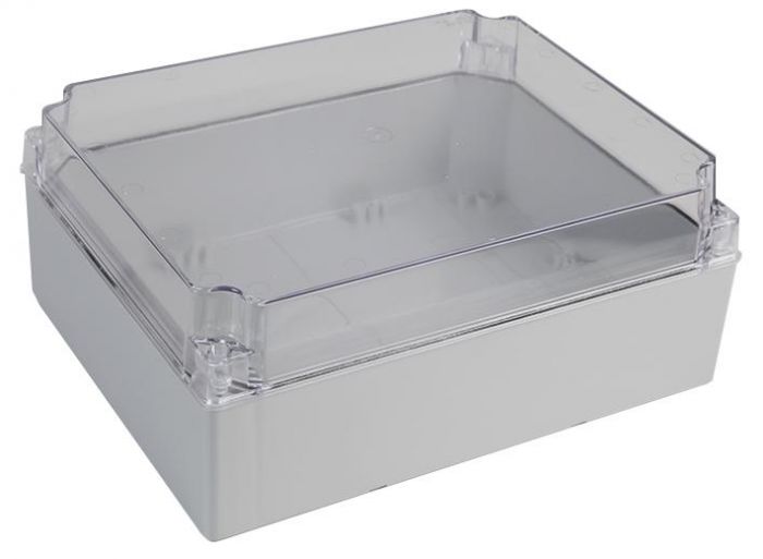 Weatherproof junction box with clear lid 