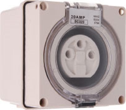 Single Phase 3 Round Pin Socket