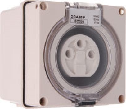 Single Phase 3 Round Pin Socket