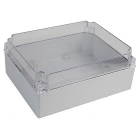 Weatherproof junction box with clear lid 