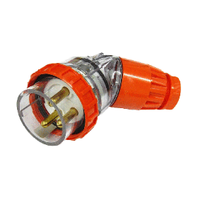 Single Phase 3 Round Pin Angled Plug