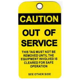 Yellow Tag - Out of Service 5PK